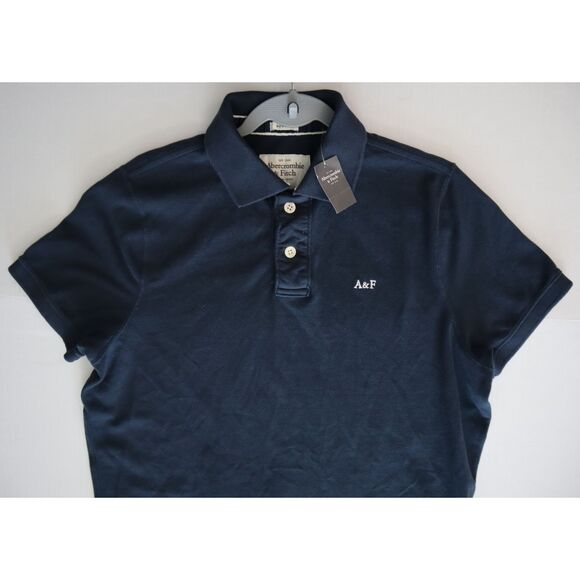 Abercrombie & Fitch 121-224-0485-023 Men's Sz 2XL Navy Blue Muscle Polo Shirt - Picture 7 of 10
